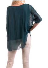 Load image into Gallery viewer, FLUTTER RAW EDGE BLOUSE FOREST
