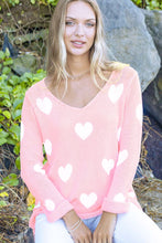 Load image into Gallery viewer, K50C2W879 HEART PINK &amp; WHITE SWEATER
