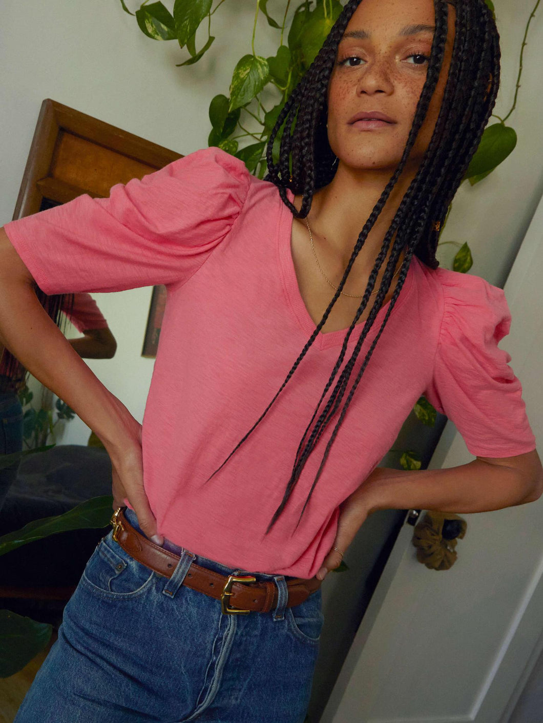 1310RS JILLIAN V-NECK STRAWBERRY