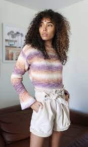 SPACE DYE SWEATER PLUM